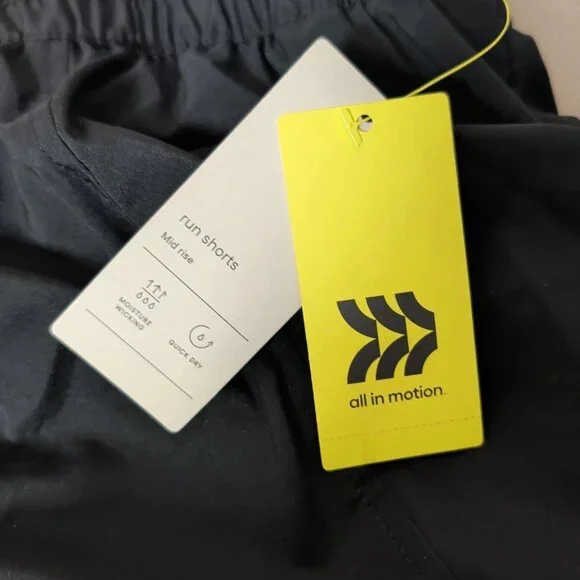 ⭐All in Motion Running Shorts Womens M Black Woven NWT 3 Inch Mid Rise Athletic⭐ - Picture 7 of 9